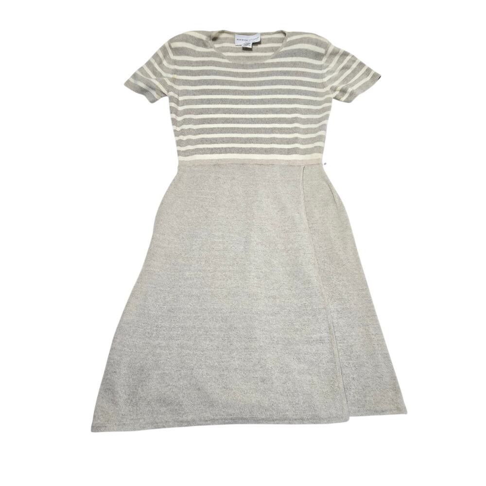 Adrienne Vittadini Sweater Dress Size 12 Gray & White